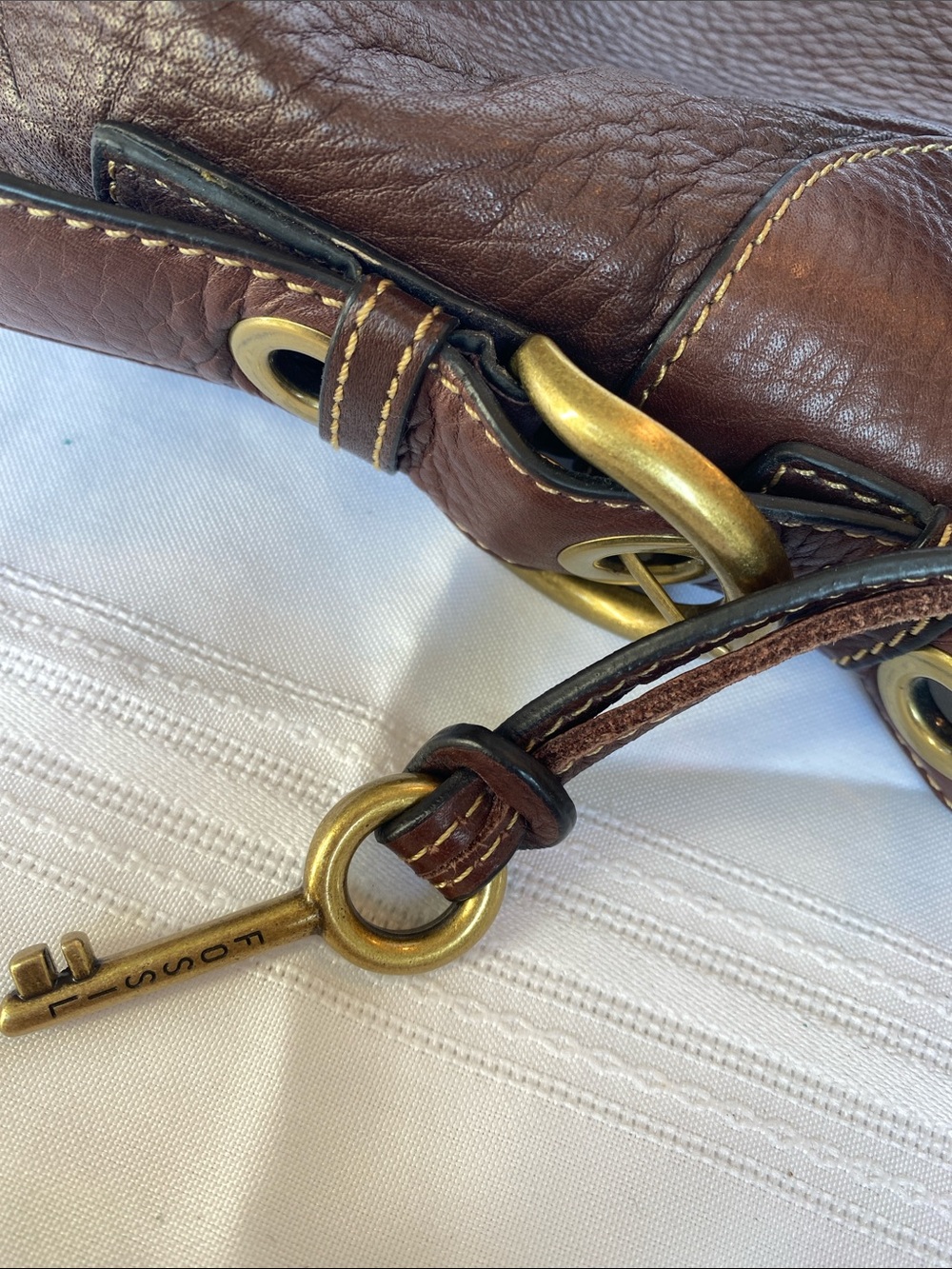 Fossil Classic Brown Leather Hobo Shoulder Bag - Picture 8 of 8